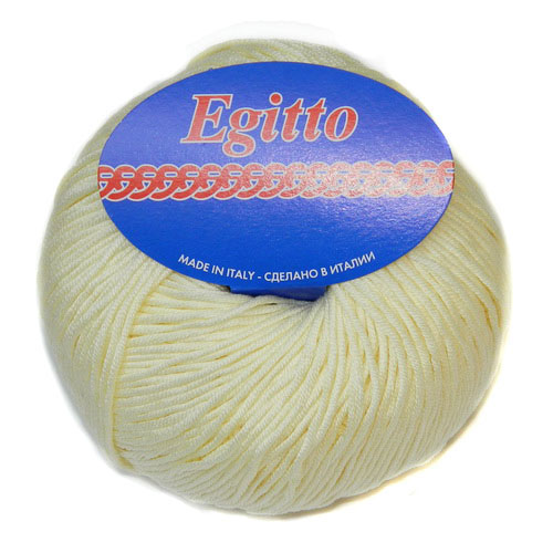 Пряжа "EGITTO" 10 кремовый 10*50 г. 120м 100% мерсеризованный хлопок  Weltus