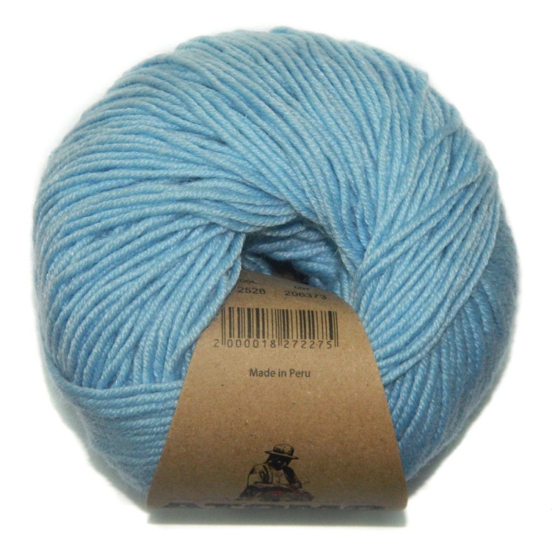 Пряжа "Atomo" 2528 голубой 50 г/116м 30% FS альпака, 50% меринос, 20% шелк														