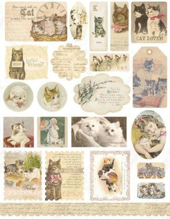 Стикеры из кардстока "Here Kitty, Kitty" 21.6*30,5см  Melissa Frances CN450
