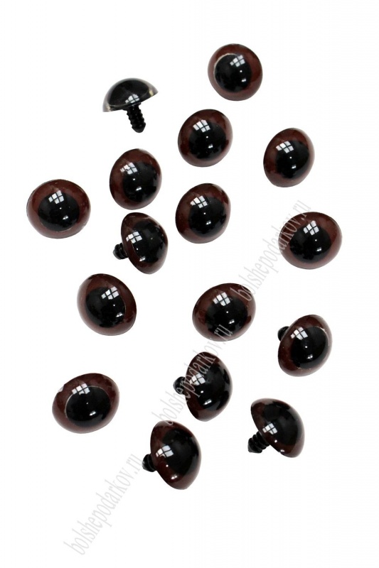 Глаза  18мм винтовые с фиксатором т. коричневый пластик- 2шт  Астра 304-42/SF-1620/2142														