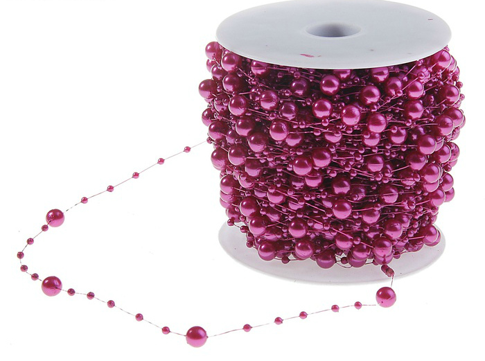 Лента-нить "Шарики" фиолетовый 57м за 1м