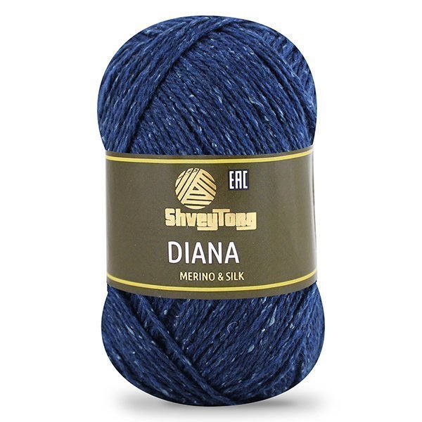 Пряжа "ShveyTorg Diana" 50071 джинс 5*50 г. 200м 80% Мериносовая шерсть, 20% Шелк  ТУРЦИЯ