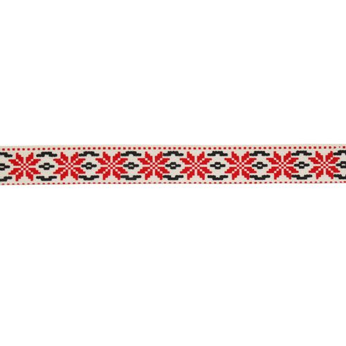 Лента репсовая "Орнамент" цв. А5-001 белый 16мм, 16мм*22,5м 7715254														