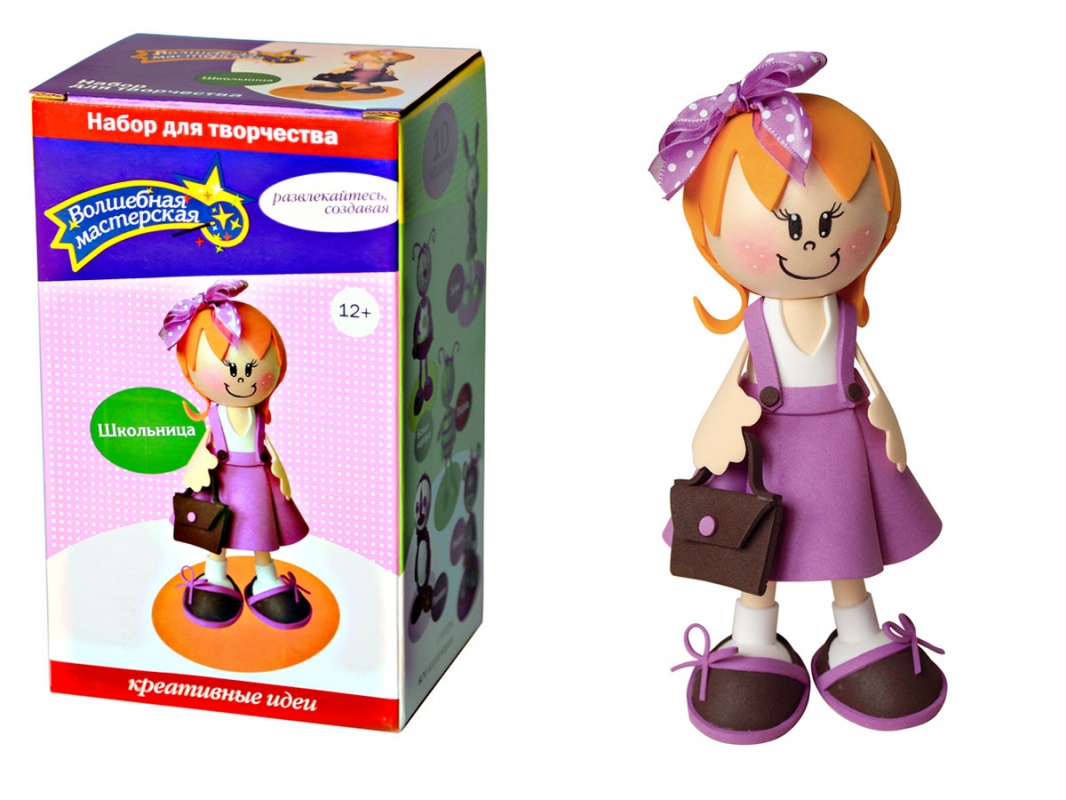 Набор для творчества "Создай куклу. Школьница" фоамиран  Волшебная мастерская к010														