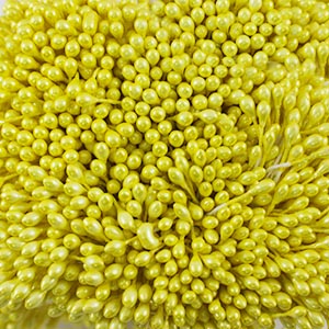 Тычинки для цветов двусторонние св. желтый перламутр 0,3см (набор 1 связка)														