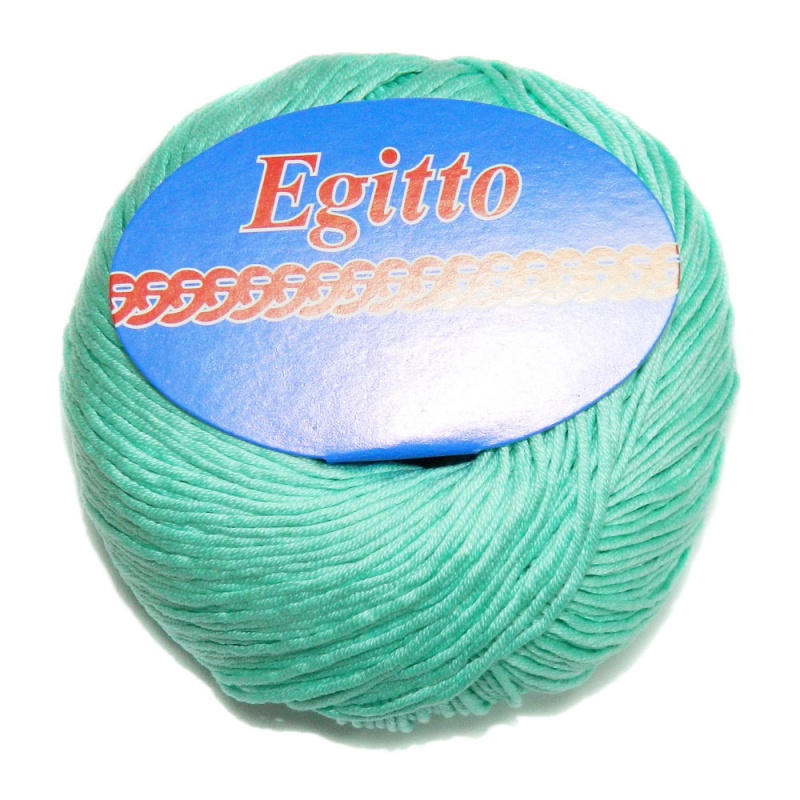 Пряжа "EGITTO" 51 мятный нефритовый 10*50 г. 120м 100% мерсеризованный хлопок  Weltus