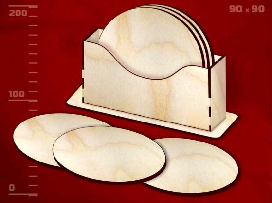 Заготовка для декорирования "Набор подставок. Круглые 6шт." дерево