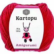 Пряжа "AMIGURUMI" 150 красный 5*50 г. 130м 51% акрил, 49% хлопок  Alize