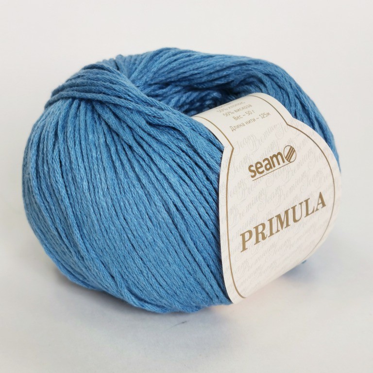 Пряжа "Примула" 1025 джинс 10*50 г. 125м 50% хлопок, 50% вискоза  СЕАМ 1025														