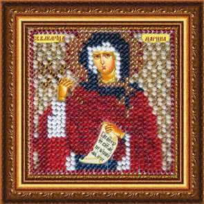Вышивка бисером Вышивальная мозаика "Св.Влкм. Марина Антиохийская" с рамкой (6,5*6,5см) мини-иконост