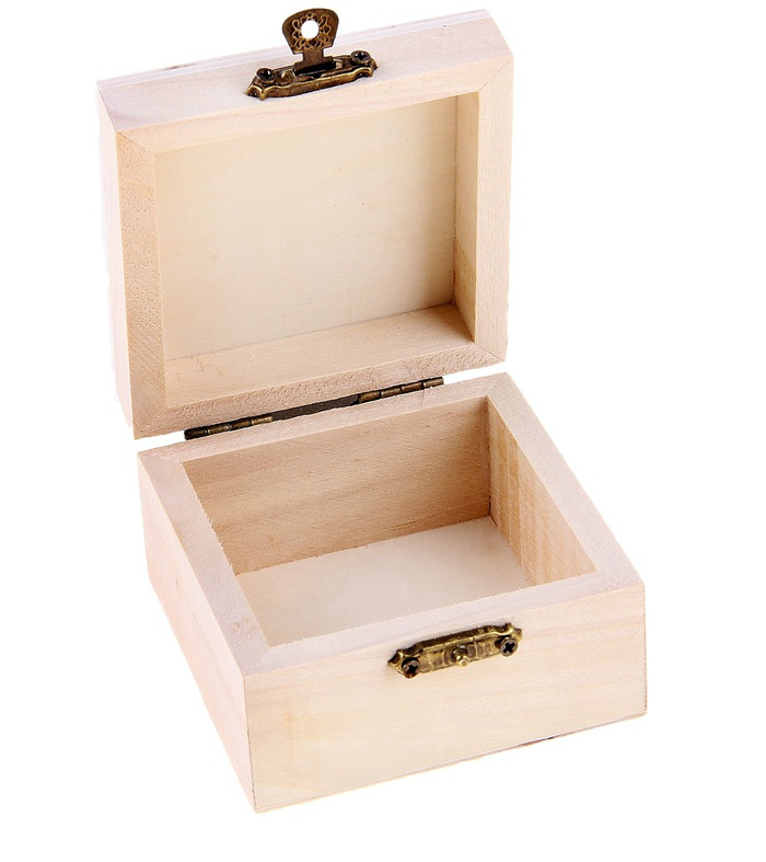 Заготовка для декорирования "Шкатулка" дерево 8*8*5см