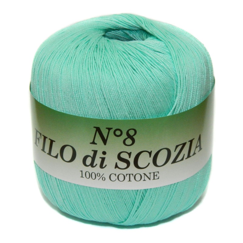 Пряжа "FILO di SCOFIA №8"  51 мята 10*50 г. 340м 100% хлопок  Италия 51														