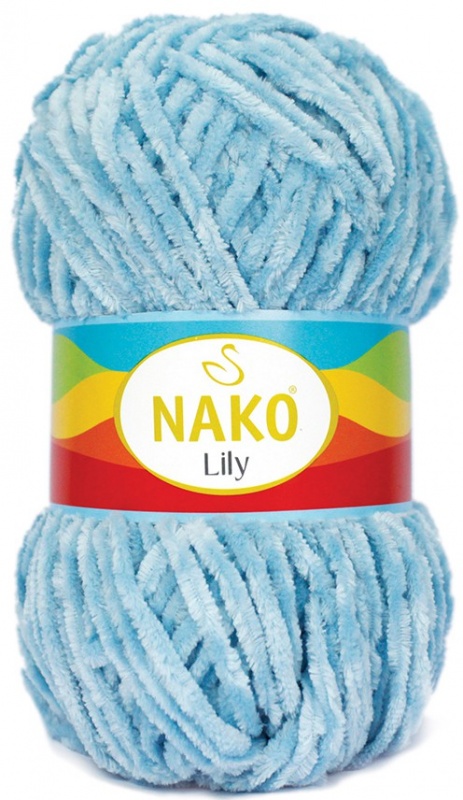 Пряжа "LILY" 2870 св.голубой 5*100 г. 180 м. 100% полиэстер NAKO