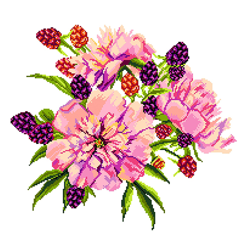 Канва с рисунком "Гармония" мулине (34*34см)  МАТРЕНИН ПОСАД 1894														