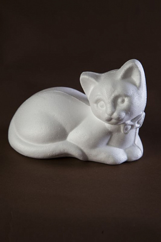 Пенопласт белый Кот мал. лежачий h=9,5*13,5cм за 1шт.