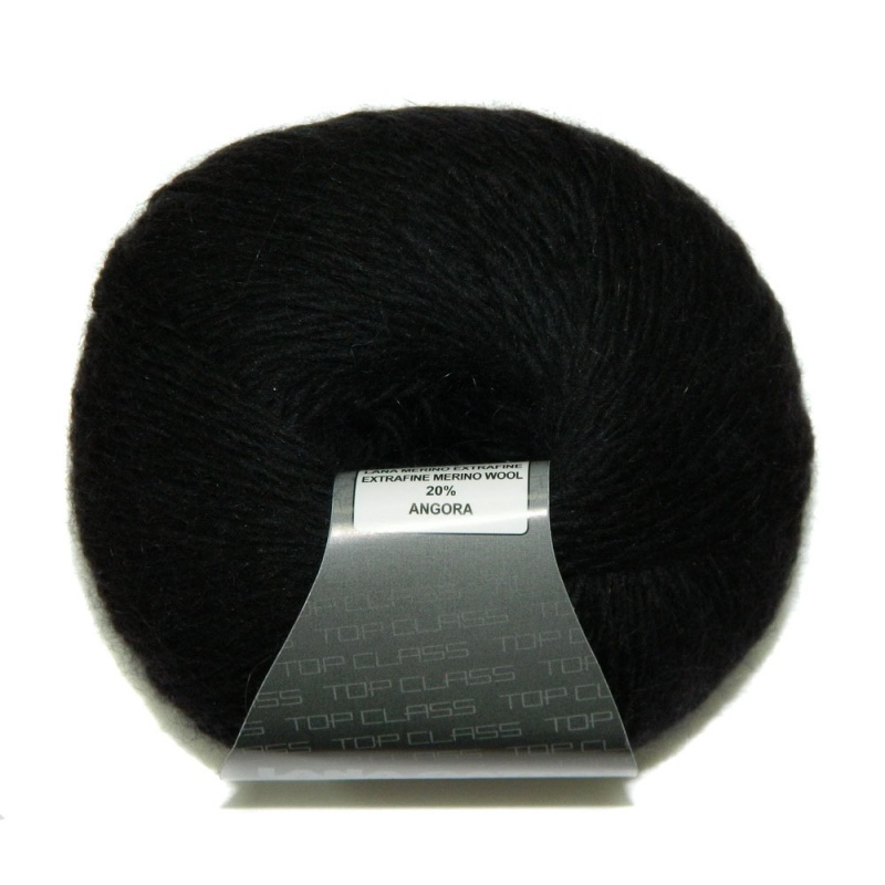 Пряжа "CLASS" 5235 черный 10*50 г. 125м 80% меринос. шерсть экстрафа 20%ангора  LANA GATTO 5235														