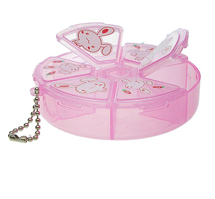 Контейнер  6 ячеек (таблетница) круглый 2,0*7,5см  Сима Ленд 261937