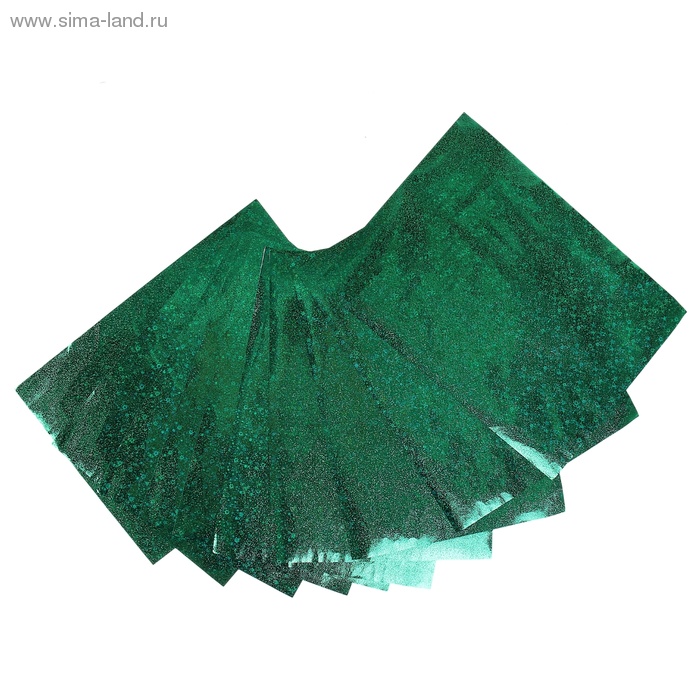 Бумага для творчества А4 "Звездочки зеленые" фольгированная 10л