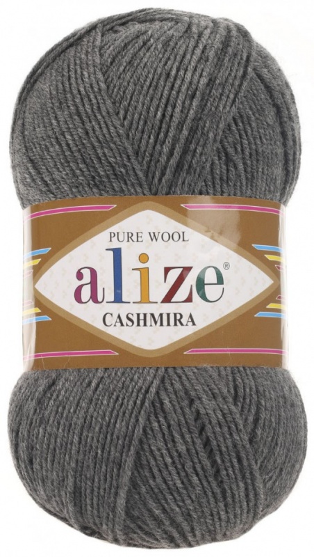 Пряжа "CASHMIRA PURE WOOL" 182 серый ммеланж 5*100 г. 300м 100% шерсть  ALIZE