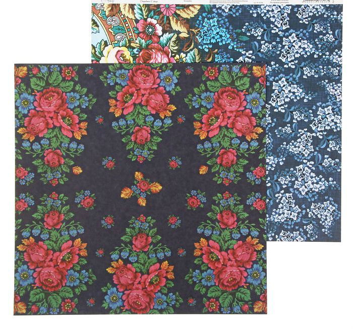 Бумага для скрапб. двустор. "A la Russe Русский платок" 29,5*29,5см  АртУзор 1197826	