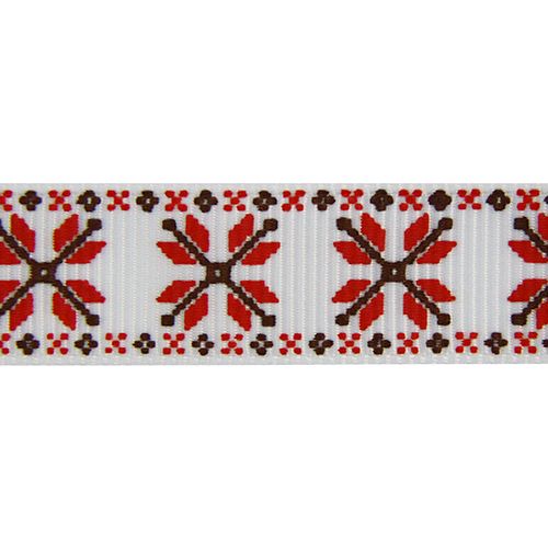 Лента репсовая "Орнамент" мордовские напевы 16мм, 16мм*22,5м 7716520/А5-001														