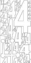 Наклейки контурные "Цифры с №4" винил. пленка, самоклеющиеся цв. черный 24,5х10 см  KNORR PRANDELL 1541480														