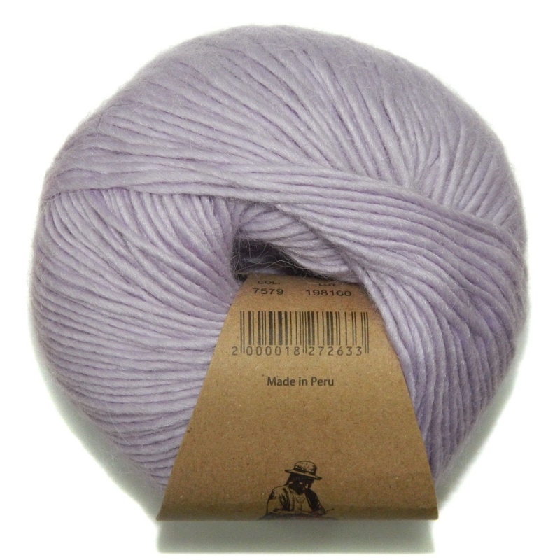 Пряжа "PALLA" 7579 сирень 50 г/140м 60% премиальная шерсть высокогорных перуанских овец, 20% HZ альпака, 20% шелк