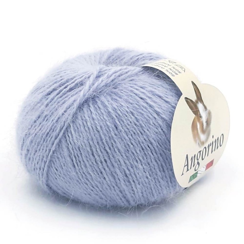 Пряжа "ANGORINO" 7335 серо-голубой 10*25г. 125м 80% ангора, 20% полиамид  KUTNOR(Италия) 7335														