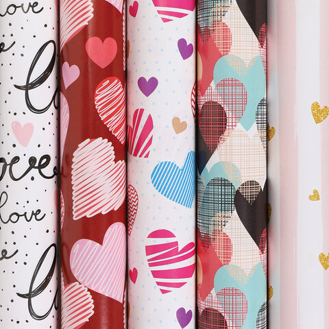 Бумага упаковочная 70*100см Love  Золотая сказка 591595														