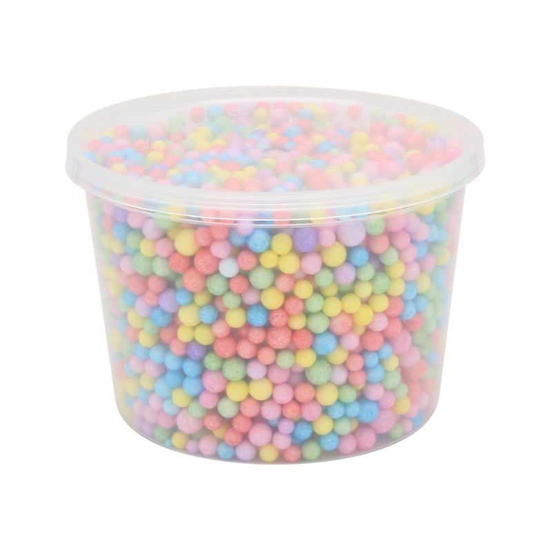 Пенопласт белый шарики ассорти (гранулы пенополистирола) 0,8литров 582666														