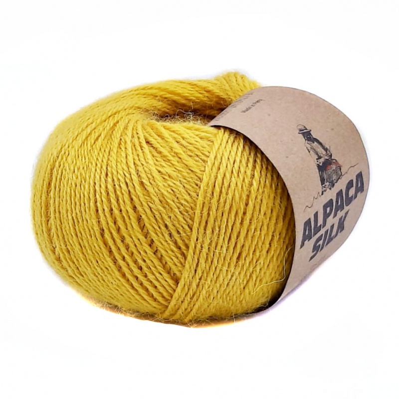 Пряжа "ALPACA SILK" 4249 желтый 50 г/150м 60 % альпака,40 % шелк