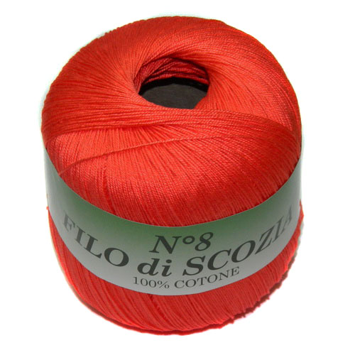 Пряжа "FILO di SCOFIA №8" 1069 коралловый 10*50 г. 340м 100% хлопок  Италия 1069														