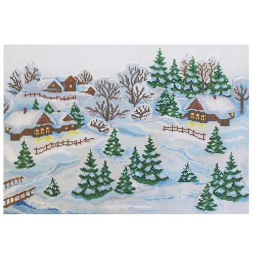Канва с рисунком бисер "Зимушка-зима" 40*50см  Hobby&Pro