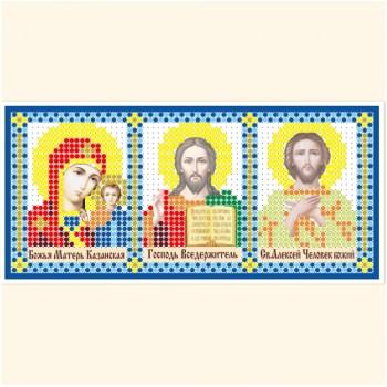 Вышивка бисером Русская сказка "Складень/Никита Новгородский/Евгения/Даниил" (7,5*10,5см)