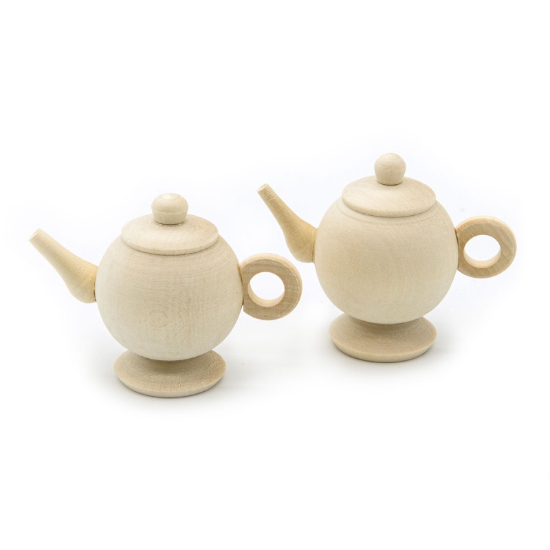 Заготовки деревян. Чайник круглый цельный, 5,2*6,7*3см набор 2шт. за 1шт. 557259														