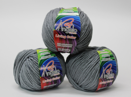 Пряжа "LIVING COLOR" 07 серый 10*75 г. 100м 20% хлопок 80% акрил  Наследие 07														