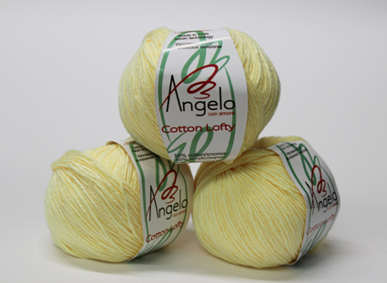 Пряжа "COTTON LOFTY" 032 молочный 10*50 г. 200м 50% хлопок, 50% акрил 031														