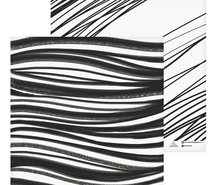 Бумага для скрапб. двустор. "Черная краска" 30,5*30,5см  АртУзор 2655806														