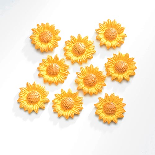 Декоративный элемент Подсолнухи 2,1*2,1см полирезин желтый набор 9шт.  GLOPEX 63805410														