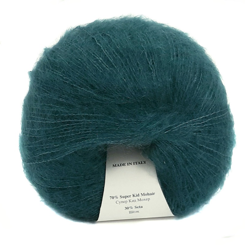 Пряжа "Vittorio" 1074 зеленый 10*25г. 200м. 70% мохер, 30% шёлк  Kutnor 1074														