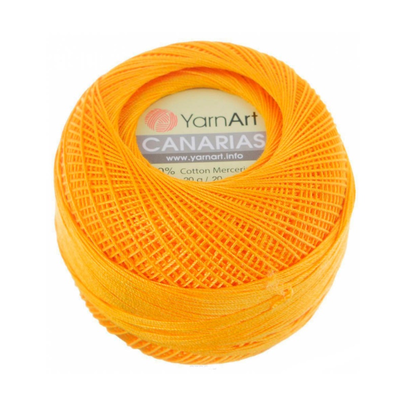 Пряжа "CANARIAS" 5307 оранжевый 20 г. 203м 100% хлопок мерсириз.  YarnArt 5307														