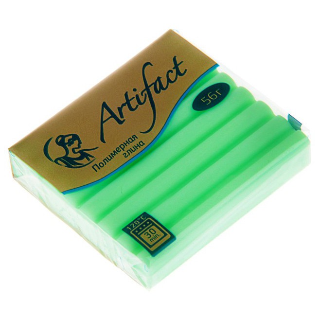 Глина полимерная 56гр. Шифон. Зеленое яблоко  Артефакт