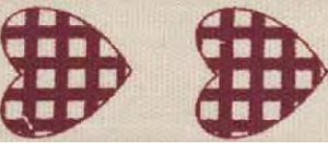Лента х/б "Сердечки в клетку" 15мм, 15мм*5м (хлопок)  ГЕЛА VR15.070														
