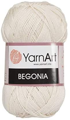 Пряжа "BEGONIA" 6194 кремовый 50 г. 169м 100% хлопок мерсеризованный  YarnArt														