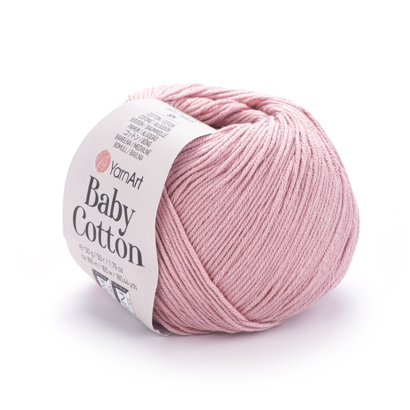 Пряжа "BABY Cotton" 413 пыльная роза 50 г. 165м 50% акрил, 50% хлопок YarnArt