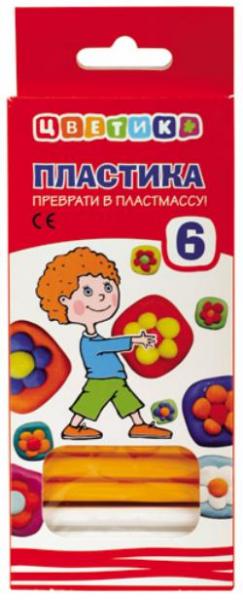 Пластика 6цв. "Цветик" 120г. картон. упаковка  Артефакт 3441044														