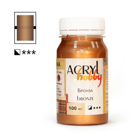 Краски акриловые  1цв. бронза, "Акрил-Хобби", 100 мл  ТАИР