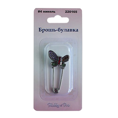 Брошь-булавка Бабочка со стразами  Hobby Pro 220165														