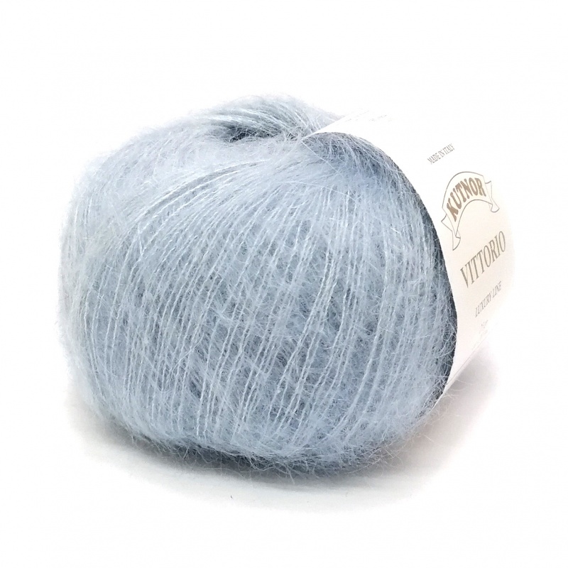 Пряжа "Vittorio" 1618 св. серый 10*25г. 200м. 70% мохер, 30% шёлк  Kutnor 1618														