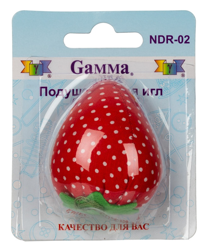 Подушечка для игл "Клубника" d=4.*6см в блистере  Гамма NDR-02														